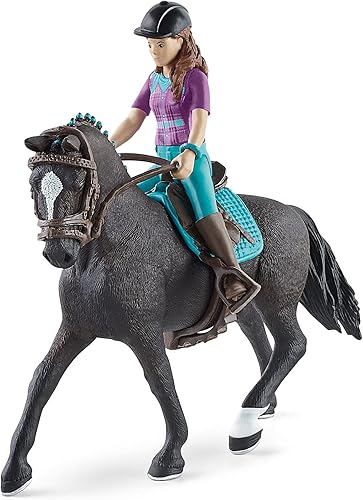 Miniatura 4 de schleich Horse Club - Juego de 10 piezas de Horse Club de Lisa & Storm con jinete y castrado hannoveriano, regalos de caballo para niñas y niños a