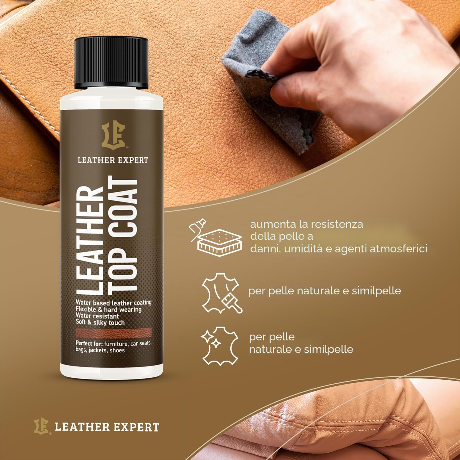 Set per la cura e la ristrutturazione del volante in pelle - Kit per la preparazione del volante in pelle per auto, per proprietari di auto – con colorante per pelle, vernice per pelle, detergente