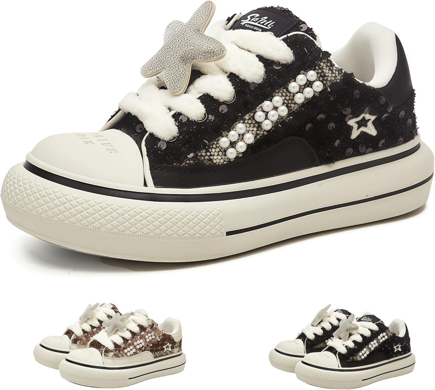 Women's Y2K Star Platform Sneakers - Anti-Slip Sole