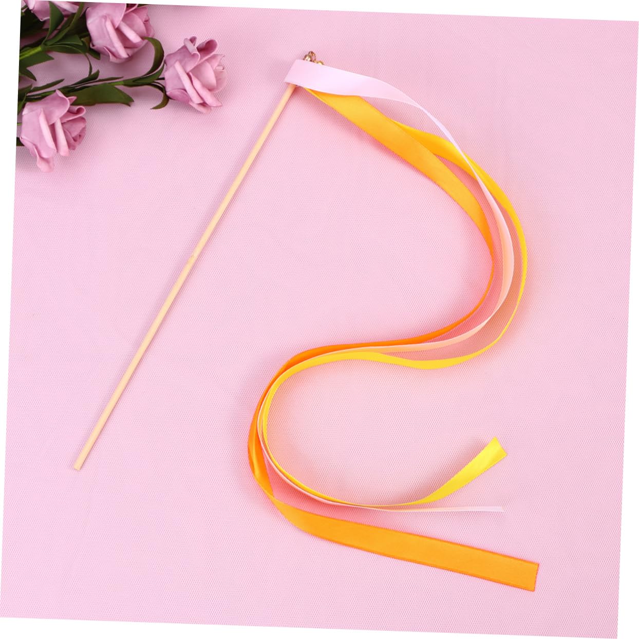 CHILDWEET 40piezas Varitas De Cinta De Raso Con Campanita De Bastones De Hadas Amarillos Para Bodas y Fiestas Accesorios Para Celebraciones y Eventos Especiales