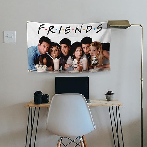 Miniatura 5 de Tapiz de anime, bandera de amigos, 3 x 5 pies, decoración para colgar en la pared para niños, adolescentes, telón de fondo, póster de arte de moda