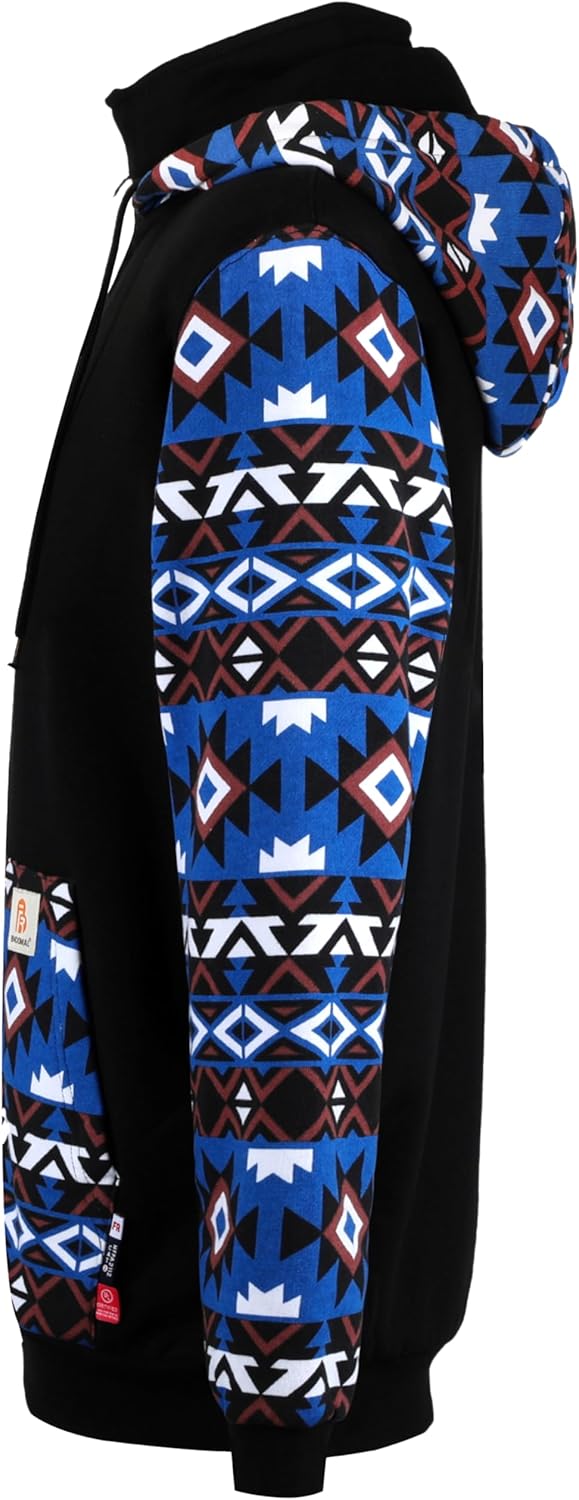 BOCOMAL FR Hoodies Bohemian Printed 1/4 Zipper Pullover 10.5oz Cotton Fleece Fire Resistant Hooded Sweatshirts - Image 3