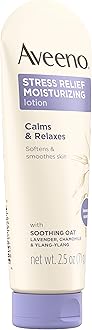 Aveeno Stress Relief Moisturizing Body Lotion with Lavender, Natural Oatmeal and Chamomile & Ylang-Ylang Essential Oils to Calm & Relax, Non-Greasy, TSA-Approved Travel Size, 2.5 oz (Pack of 3)