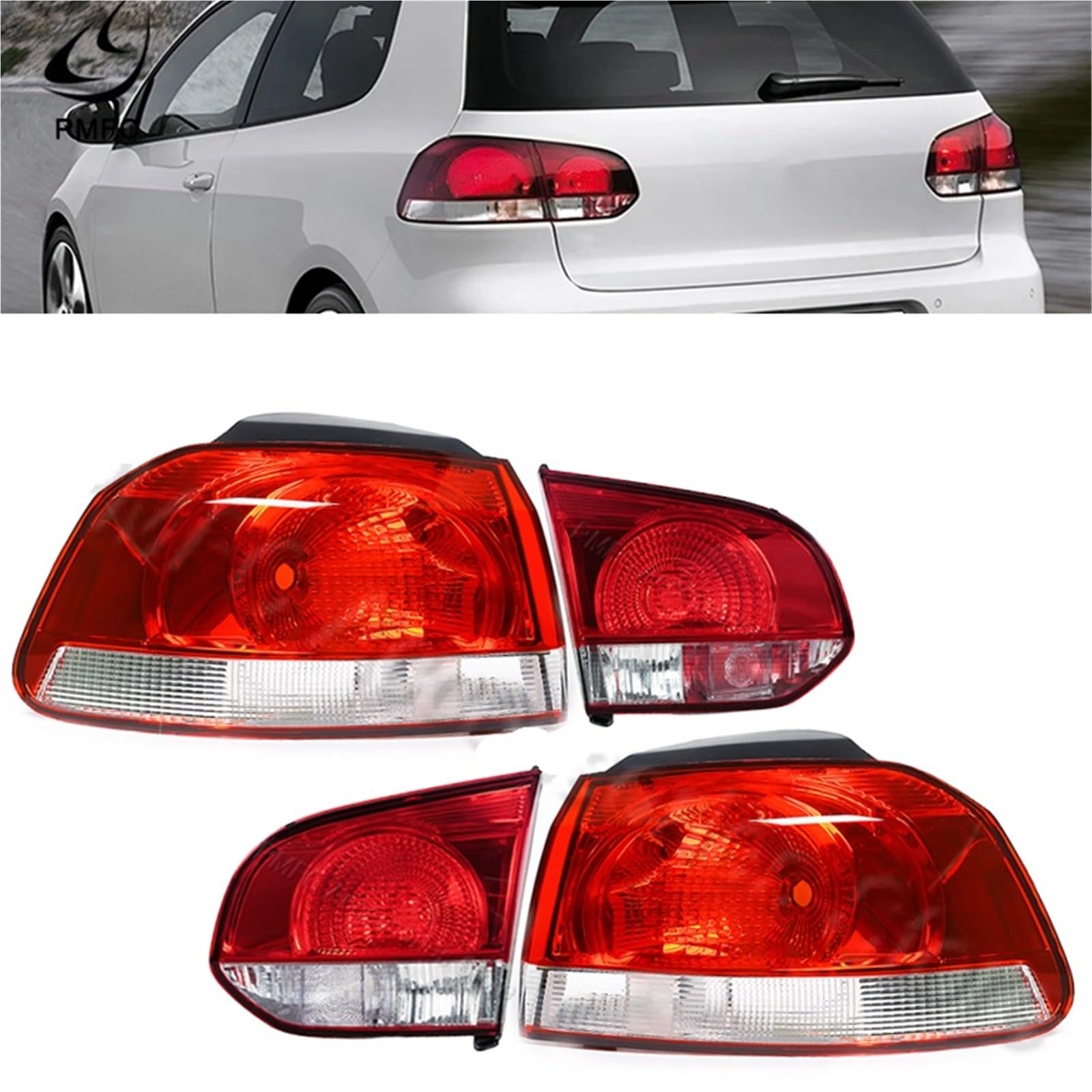 Lampa tylna zespolona Tylne światło samochodu tylne światło cofania lampa boczna bez żarówki do VW Golf Mk6 6 Hatchback 2009-2013 tylne światła LED(Outside-Left)