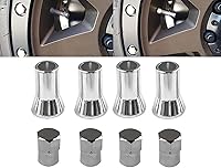 Vista 1 de Muzzys TR413 - Juego de 4 fundas cromadas para vástago de válvula y tapas para vástagos de válvula de neumáticos de automóviles y camiones