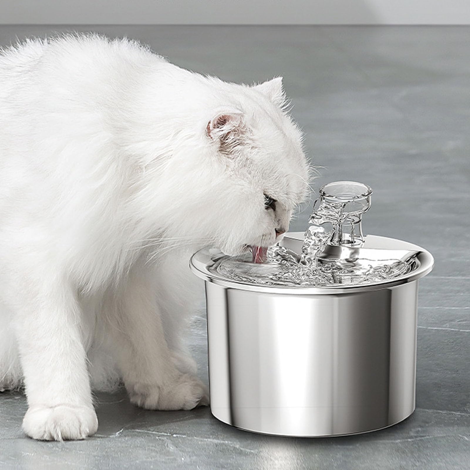 Cat Water Fountain, 2L/67Oz Automatic Pet Water Fountain, 304 Stainless Steel Dog Water Dispenser, Ultra-Quiet Pump Recirculation Filtration for Cats, Dogs, Pets - image 6