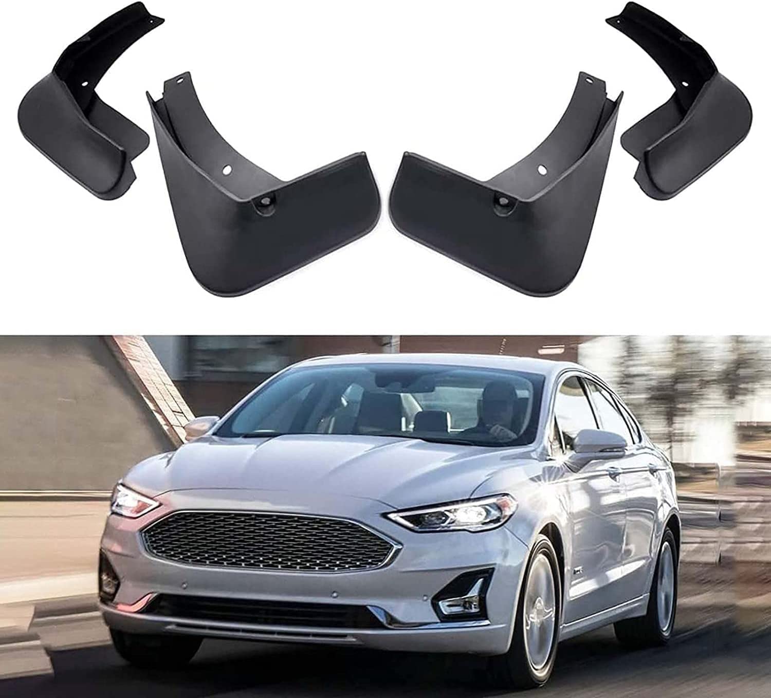 HORFOD 4 Pezzi Paraspruzzi per Ford Fusion Sedan 2019 2020 2021 Parafanghi Anteriori Posteriori Paraspruzzi Parafanghi per Auto Enza necessità di Foratura, plastica ABS