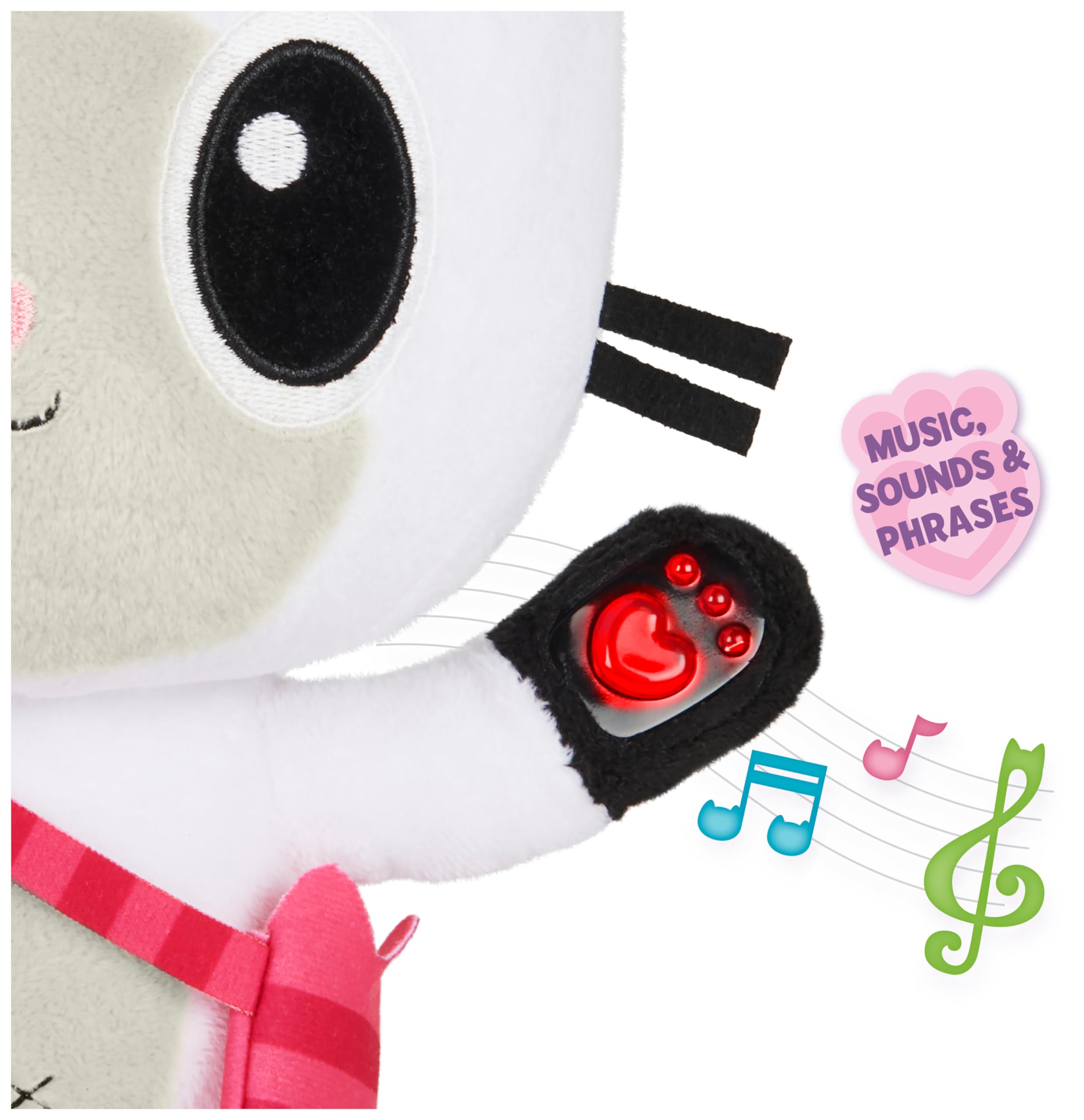 Gabby's Dollhouse, Peluche Pandi Panda da 33 cm con funzioni, con luci, musica, e 10 suoni e frasi, giochi per bambini dai 3 anni in su