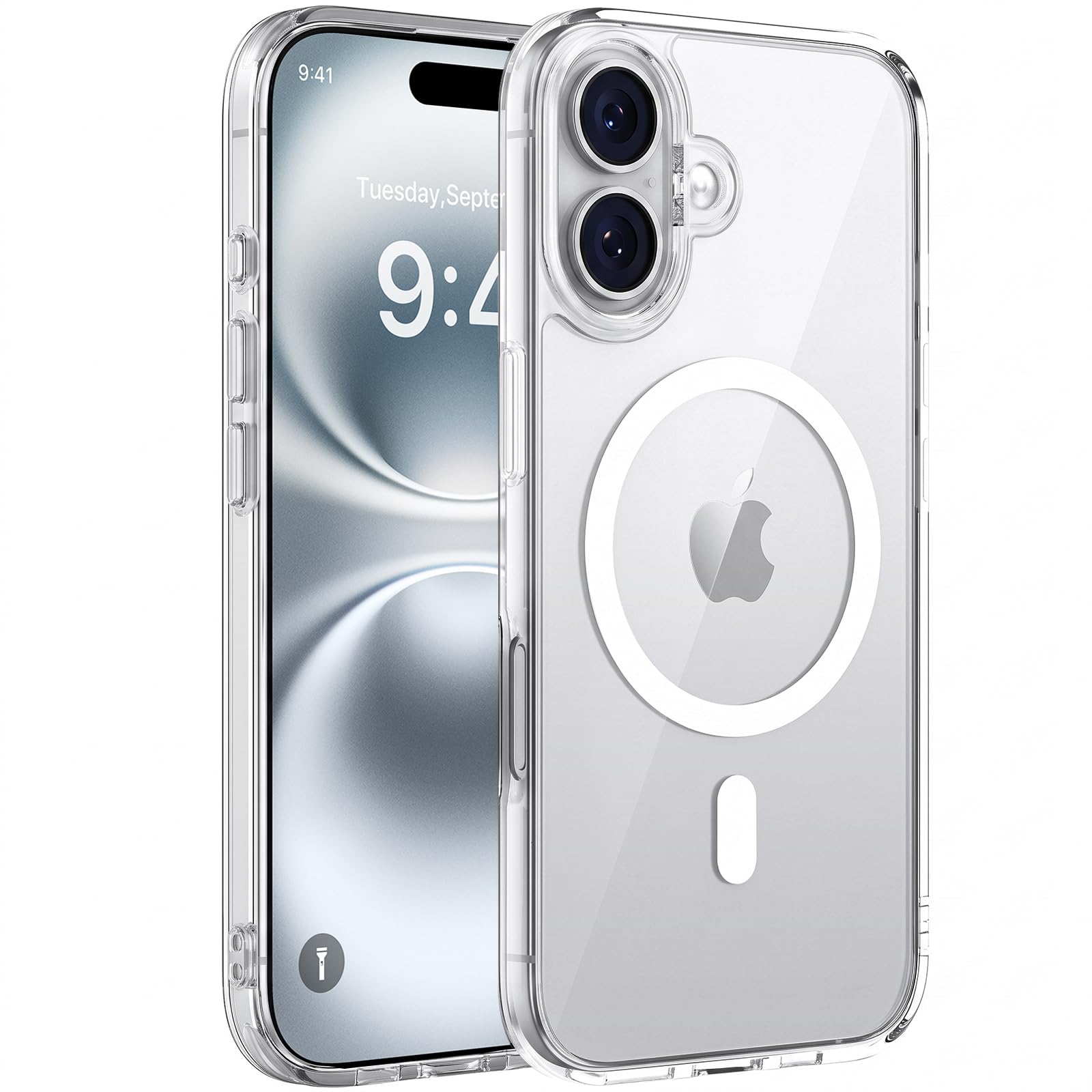 Miracase for iPhone 16 Plus Matte Series Case, Magnetic, Clear