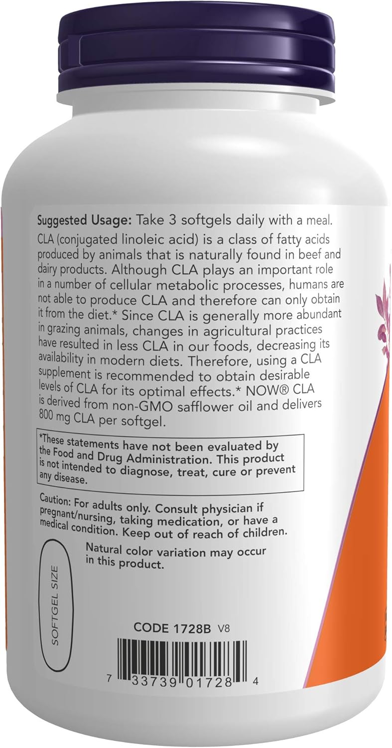 NOW Supplements, CLA (Conjugated Linoleic Acid) 800 mg, Nutritional Oil, 180 Softgels : Health & Household