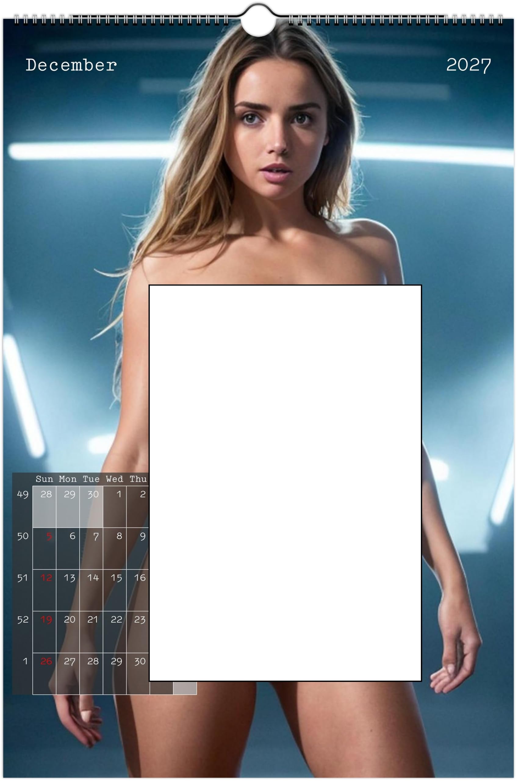 Calendario da Parete 2026, Cosplay Donna Invisibile Nuda, 12 Mesi