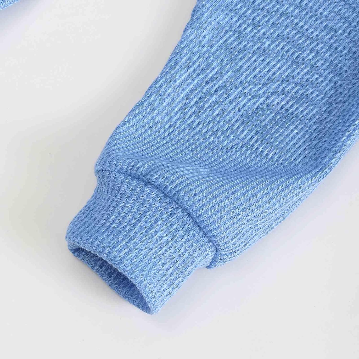 Toddler Baby Boy Outfits Long Sleeve Lapel Waffle Sweatshirt Top Pants Sets Fall Winter Newborn Baby Clothes 0-3T - Image 8