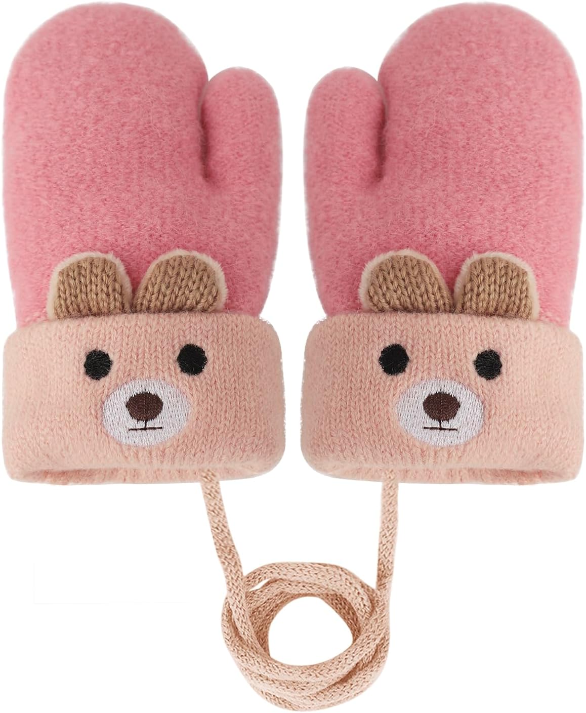 Holiberty Toddler Kids Warm Winter Gloves Cute Infant Baby Boys Girls Thick Fleece Lined Full Finger Ski Snow Gloves Mittens