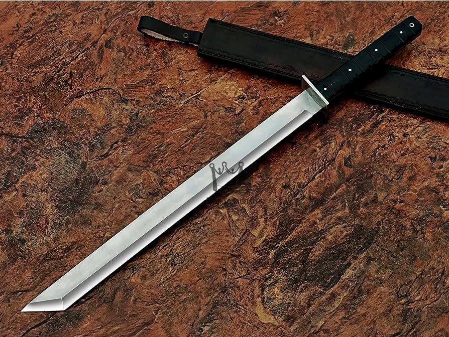 Miniatura 2 de Empire - Espada de caza de espiga completa de acero J2 hecha a mano de 36 pulgadas de largo con funda de cuero, espada de combate, bushcrat, regalo