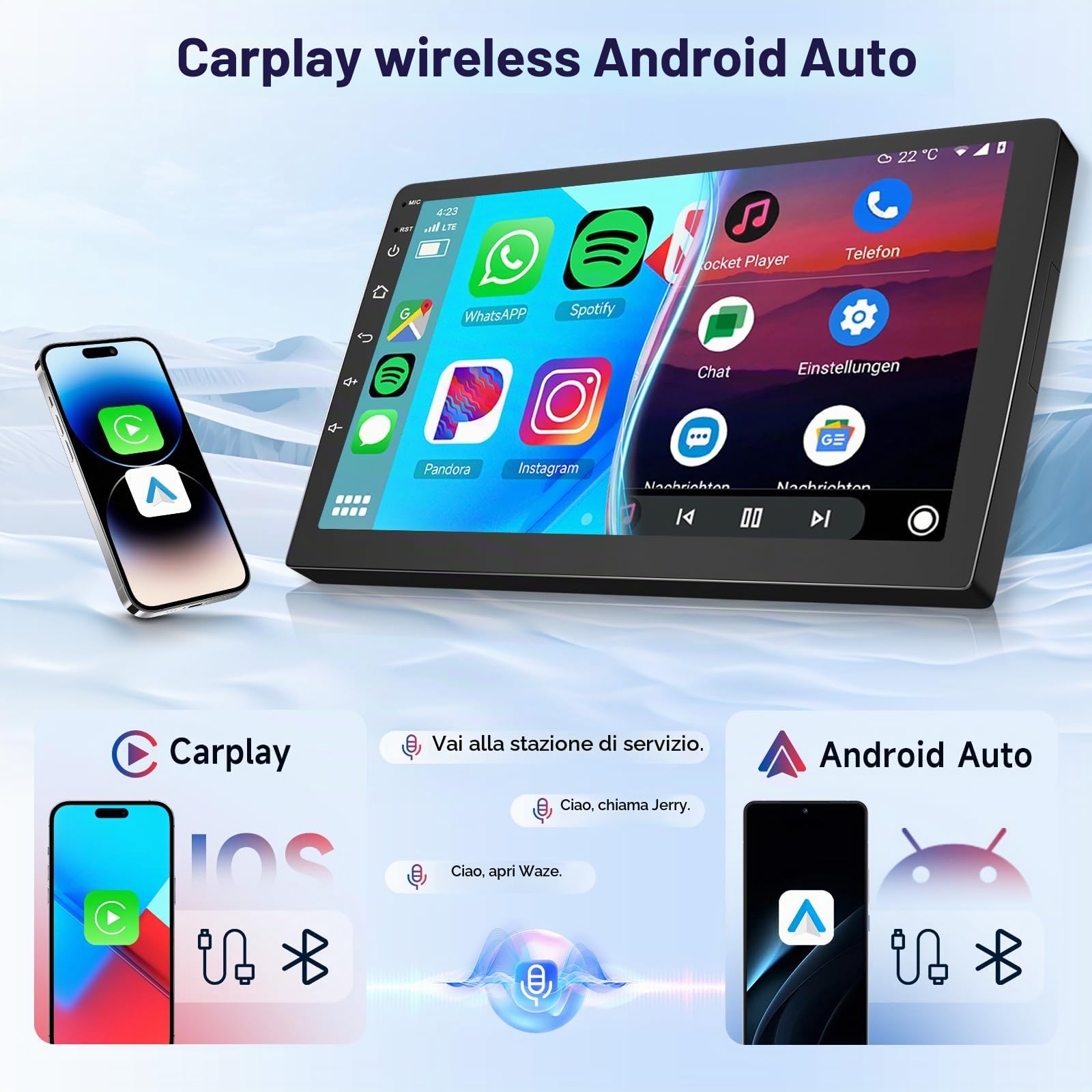 VECHTEL Autoradio 2+64G Android 15 per Nissan Qashqai J10 2006-2016, 9" IPS HD 2.5D Schermo Tactile Stereo Auto co DAB+ Carplay Android Auto senza Fili GPS WiFi Bluetooth HiFi Radio FM RDS Retrocamera