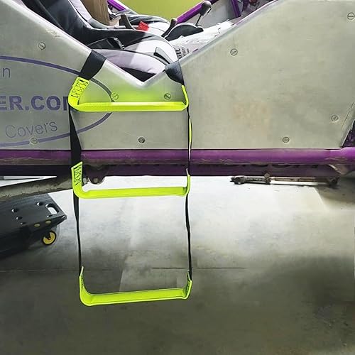 Miniatura 8 de Escalera de cuerda para lancha de 3 escalones, escalera plegable de cuerda de escalada al aire libre para barco inflable, pontón, velero, kayak,