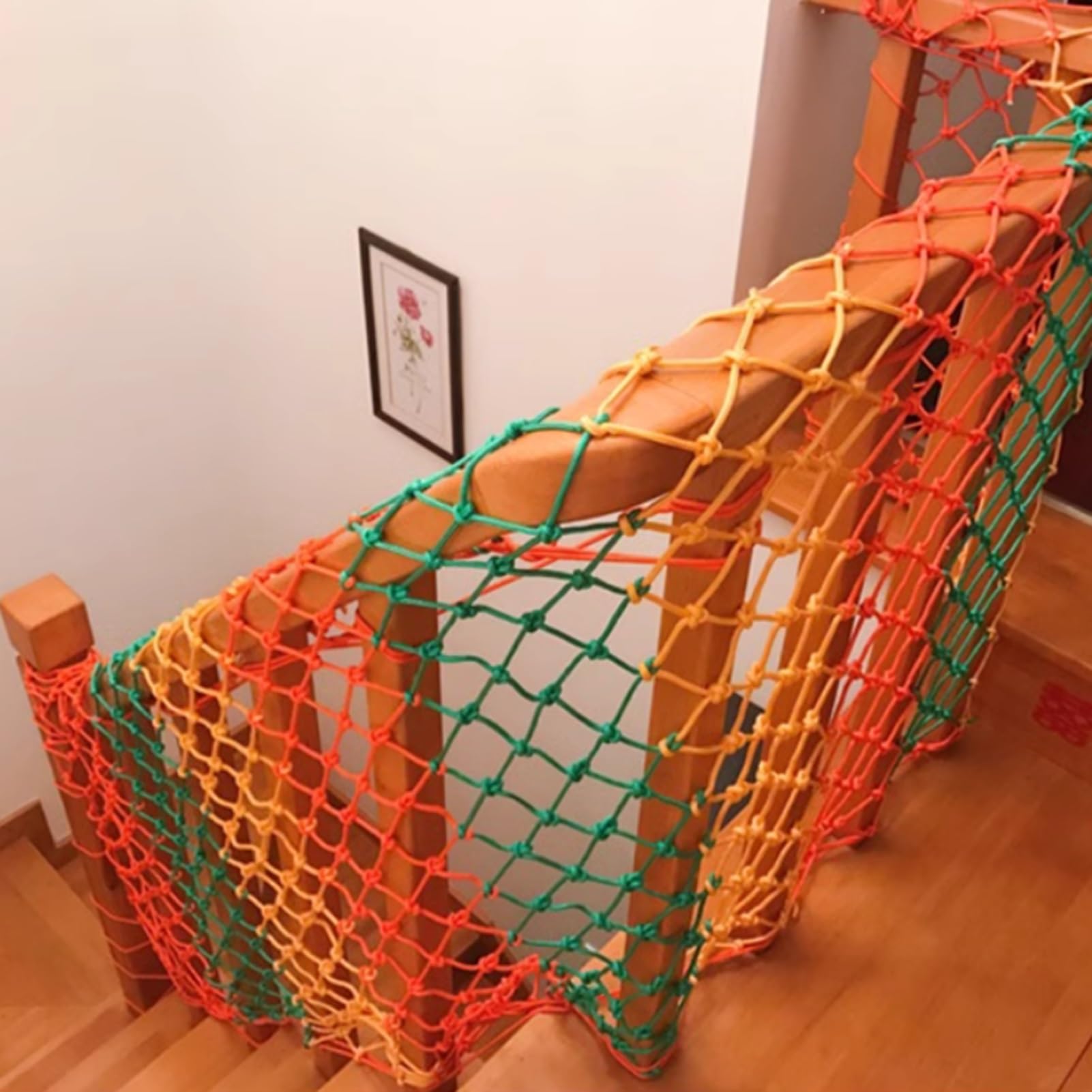 Red de seguridad de nailon para escaleras, red de jardín al aire libre, 2 x 2 m, barrera de seguridad para niños y mascotas, malla protectora para balcones y vallas