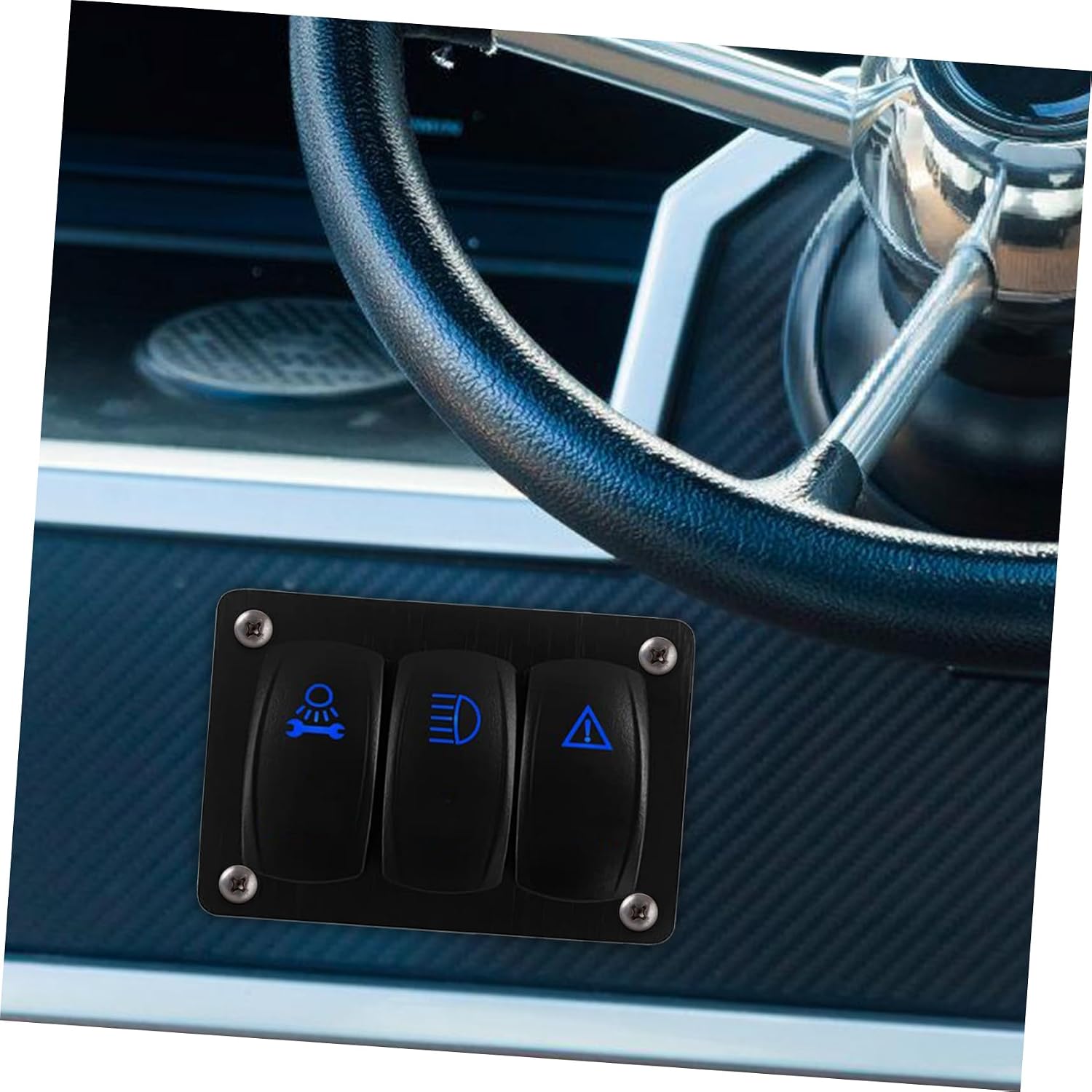 2pcs Gang Rocker Switch Panel Durable Aluminum Housing Holder for Rv and Automotive Use with Easy Installation Screws Versatile Switch Panel for Enhanced Functionality