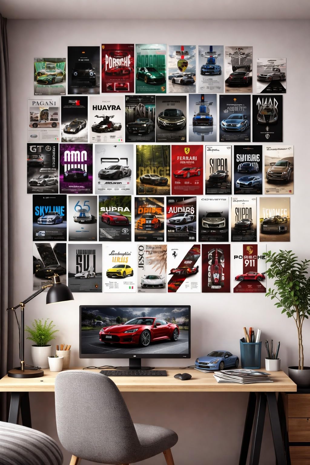 Y. GOYAL & CO. Vintage Super Cars Posters Set of 45 (4x6 Inch) | 300 GSM Matte Paper Car Wall Art Collage Kit | Aesthetic Room Decor Posters with Glue Dots for Bedroom, Gaming Room (Design-3)-image-22