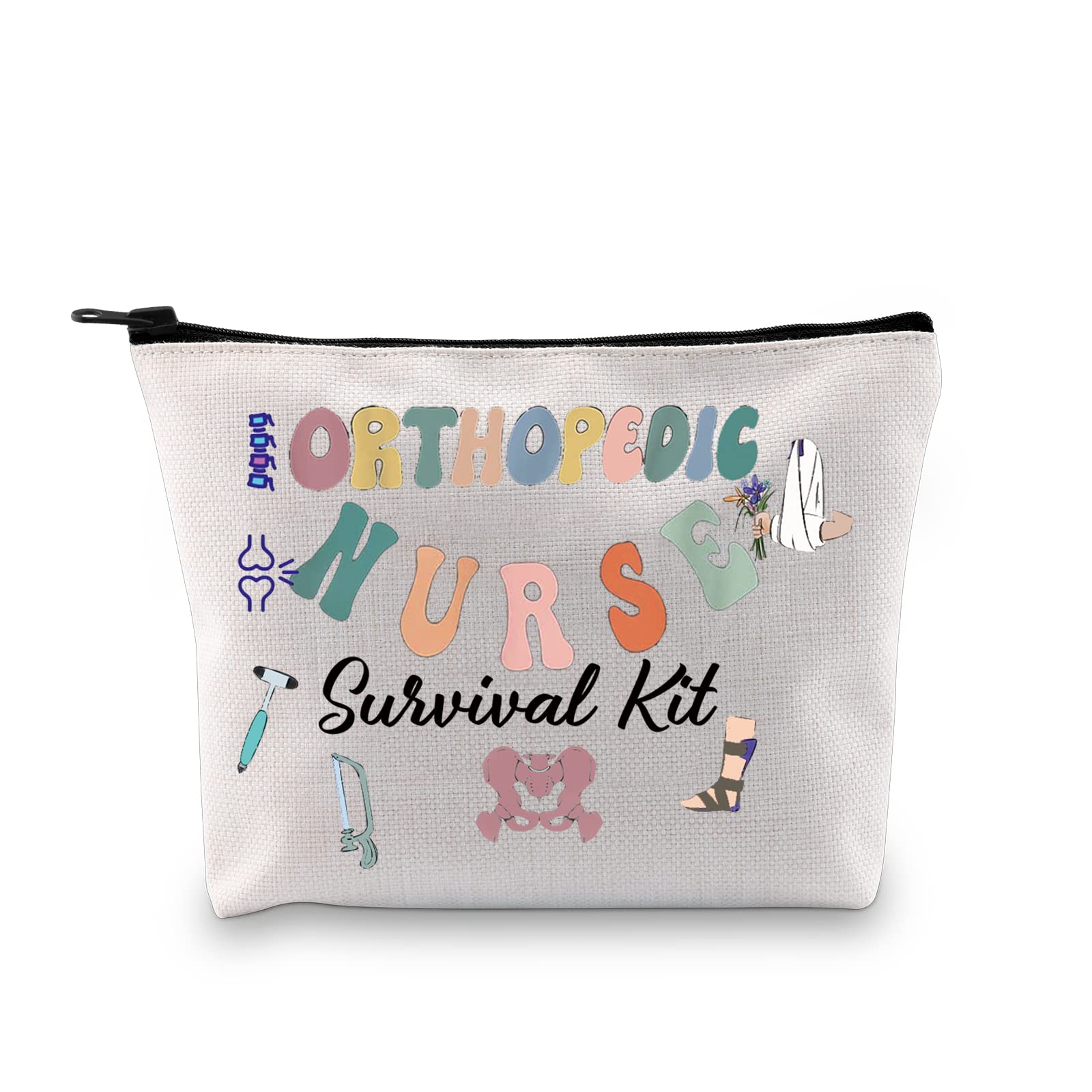 PXTIDY Orthopedic Nurse Survival Kit Cosmetic Bag Ortho Tech Zipper Pouch Nursing Orthopaedic Surgeon Toiletry Bag Ortho Nurse Gift
