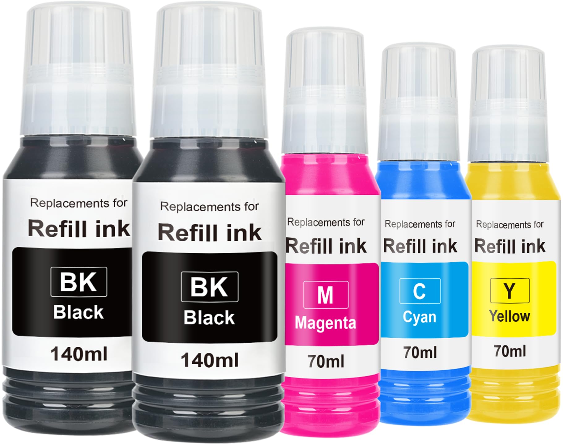 EaseFusion Replacement for Epson 502 Ink Refill Bottles(2BK,CMY-5 Packs)