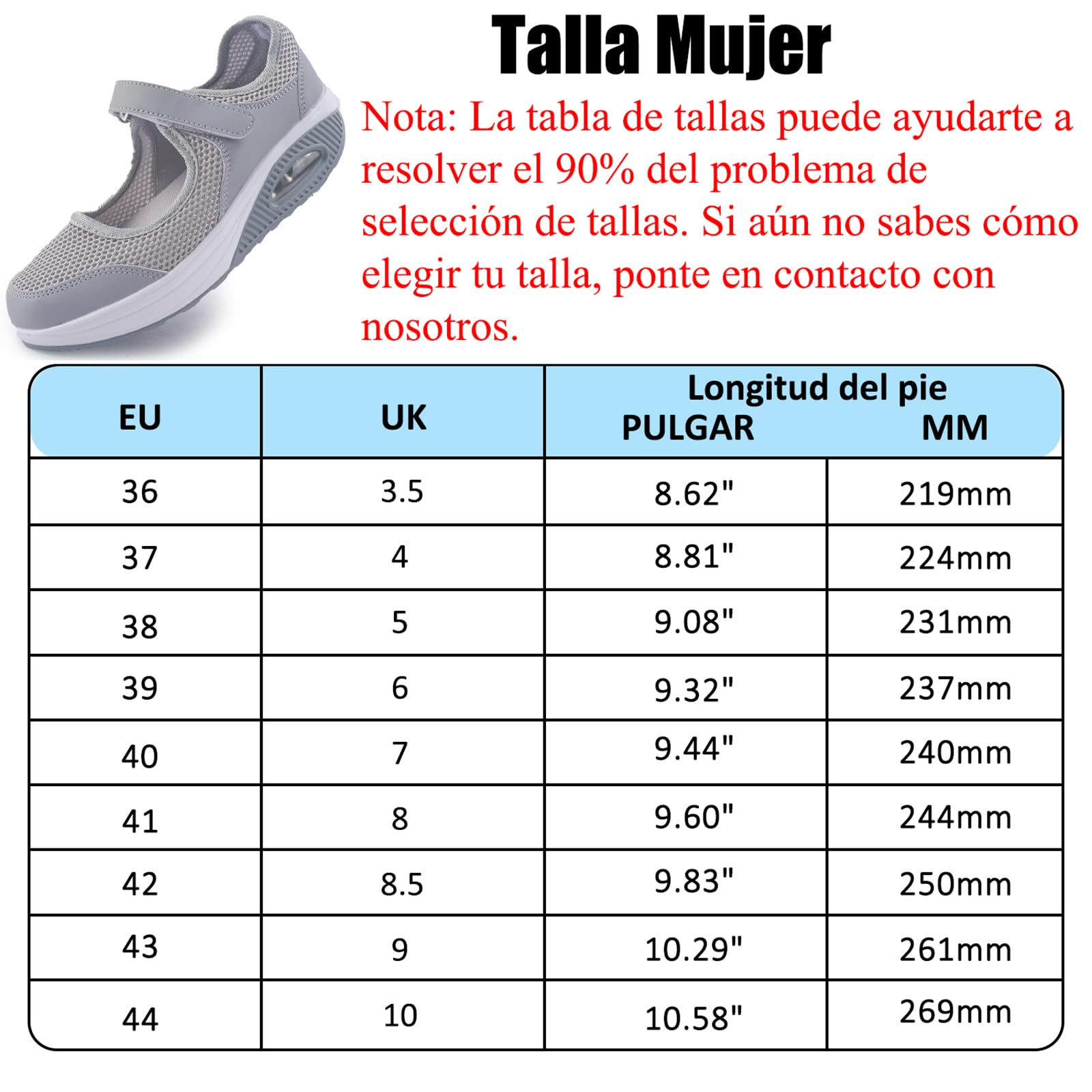Git-up Zapatos Cómodos para Caminar para Mujeres con Correa Ajustable, Zapatos de Enfermería Casuales de Malla Transpirable Zapatillas Ligeras de Cojín de Aire 1922