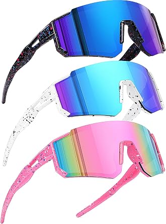 SEKKAF Youth Baseball Sunglasses Kids Sports Sunglasses for Boys Girls Softball Cycling Glasses UV400 Protection