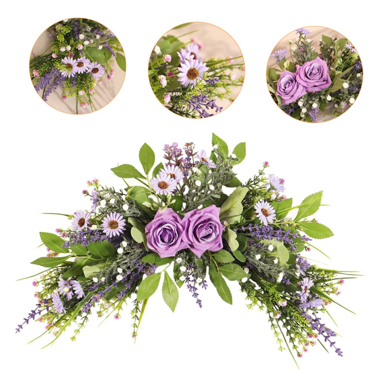 ABOOFAN Ghirlanda Di Fiori Artificiali Per Decorazione Della Porta Ghirlanda Primaverile Rosa Per Matrimoni e Feste Facile Da Installare e Perfetta Per Eventi e Decorazioni Domestiche