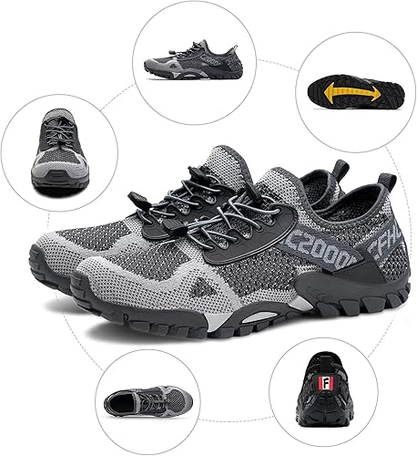 Vista 6 de SOBASO Zapatos de agua para mujeres y hombres, secado rápido, para natación, playa, zapatos acuáticos para deportes acuáticos, buceo, senderismo
