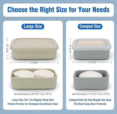 Miniatura 7 de Funda de jabón de viaje mejorada a prueba de fugas con almohadilla de drenaje, contenedor de jabón de silicona para viajes, estuche de viaje para