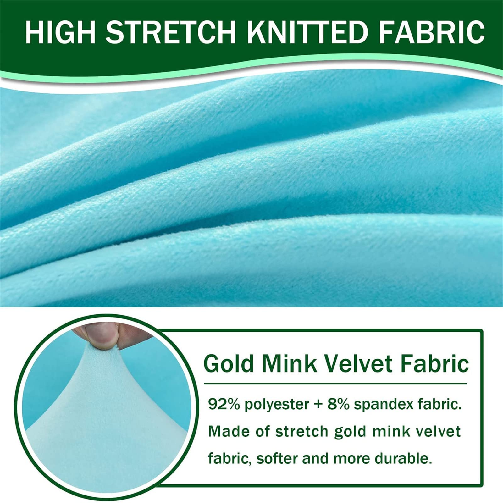 Coprisedia con Schienale Elasticizzate, Copertura della Sedia, Coprisedili da Pranzo Antiscivolo Rimovibile, Fodere Sedie con Schienale, Decorazione per Matrimoni, Banchetti (Set di 6,Acqua Blu)
