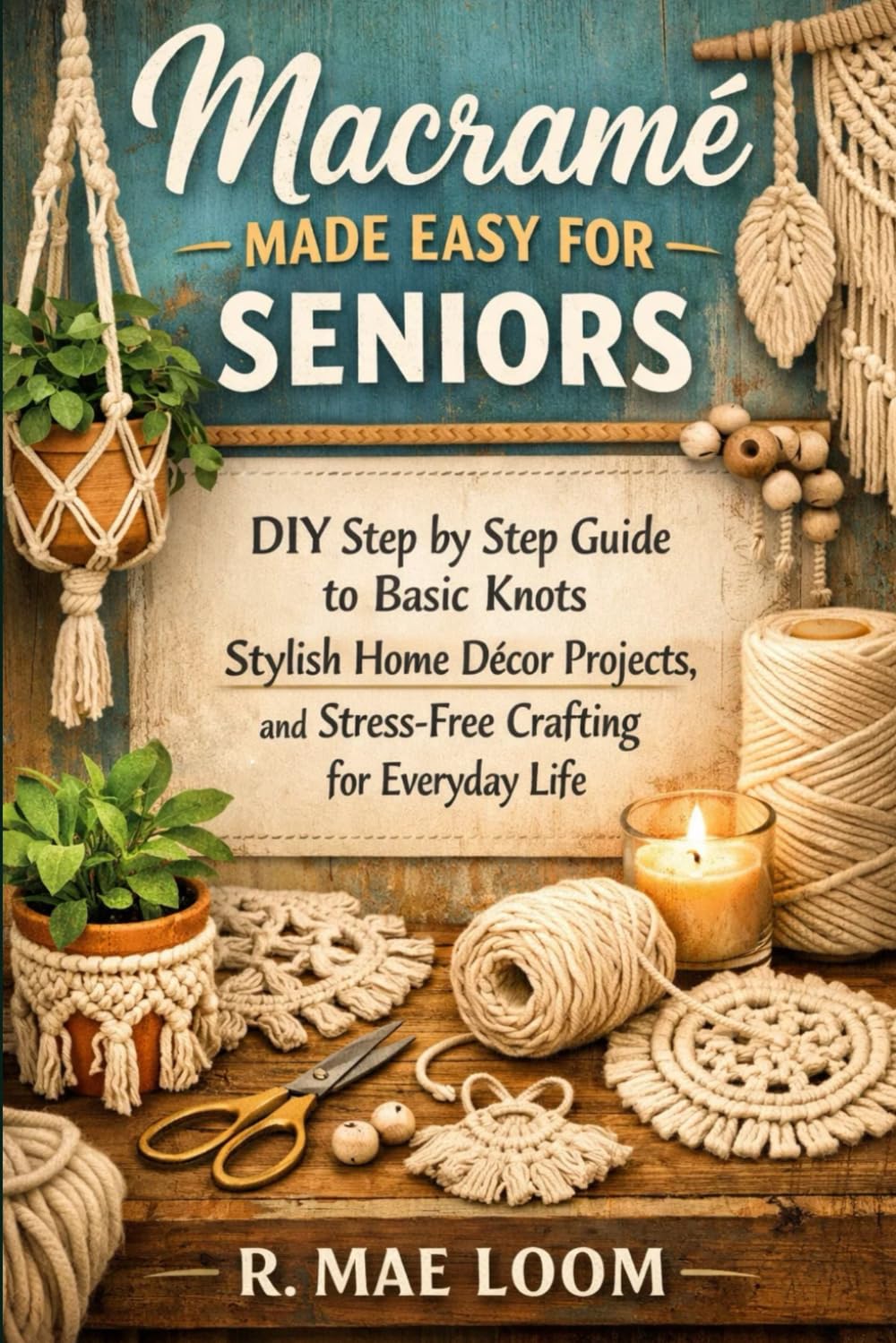 MACRAMÉ MADE EASY FOR SENIORS: DIY Step by Step Guide to Basic Knots Stylish Home Décor Projects, and Stress-Free Crafting for Everyday Life.
