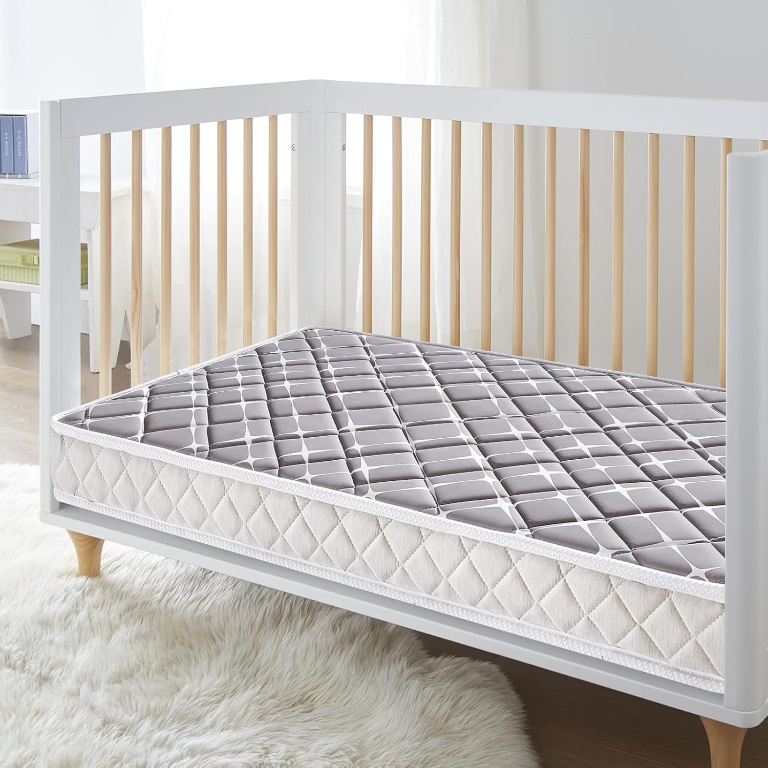 Premium Hypoallergenic Baby Crib Mattress and Toddler Mattress – 52″ x 27.6″ x 5″ – Breathable – Firm Soft – Fits Standard Cribs and Toddler Beds