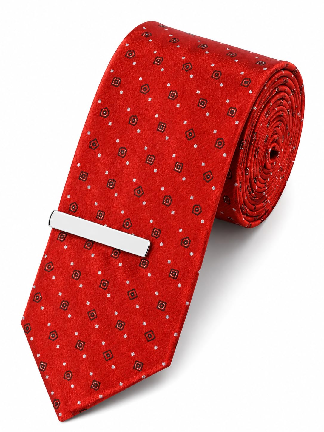 tripin Men's Jacquard Tie – Premium Woven Formal Neck Tie for Business, Wedding & Party, Classic Pattern Design With Tie pin-picture-17