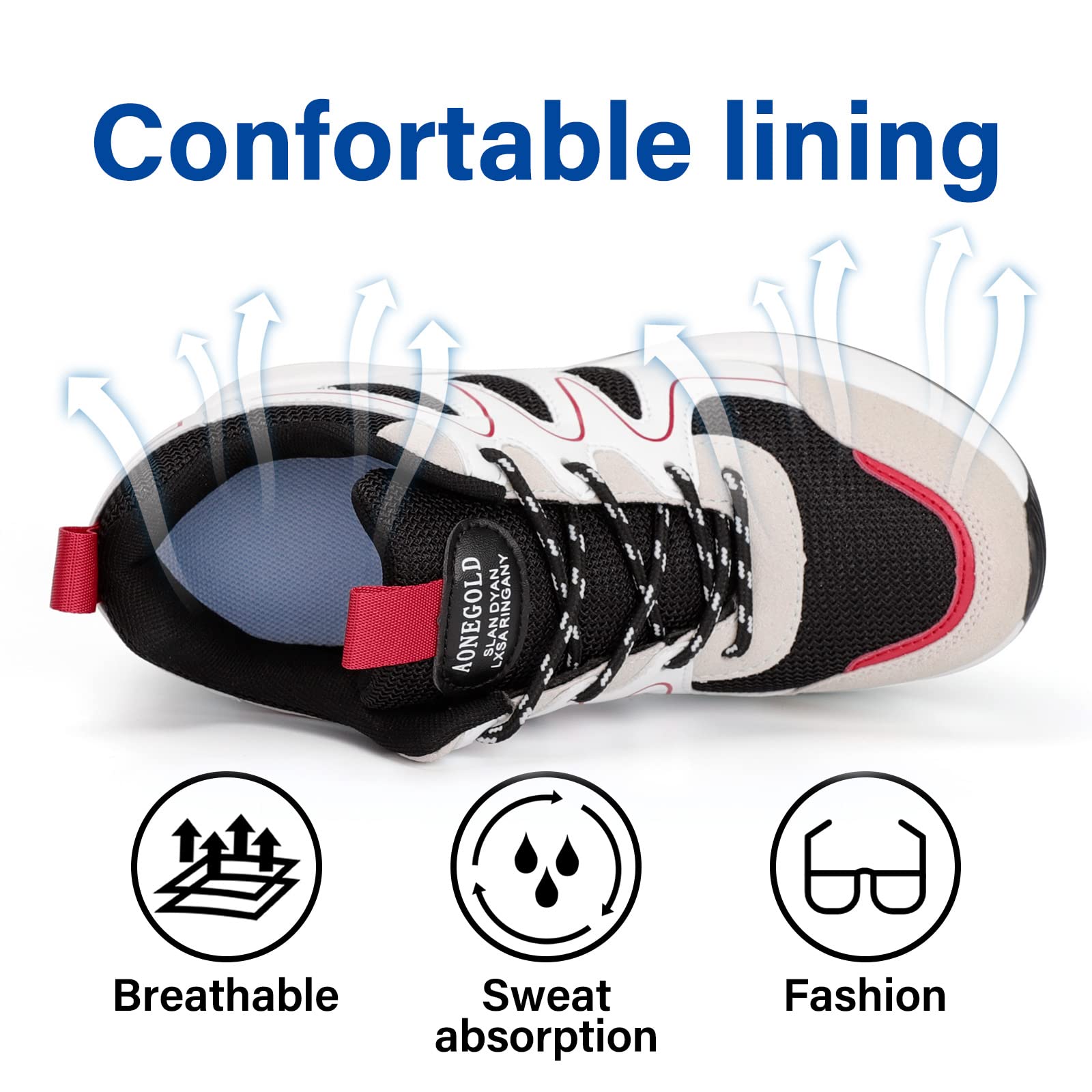 AONEGOLD Sneakers Zeppa Donna Scarpe da Ginnastica Sportive Fitness Scarpe con Zeppa Interna Tacco 7 cm