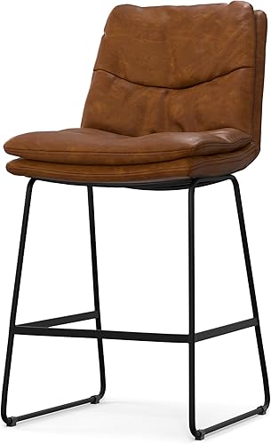 Miniatura 145 de SIMPLIHOME Randolph - Taburete moderno de mediados de siglo de madera curvada de 28 pulgadas (juego de 2) en piel sintética vegana gris piedra para