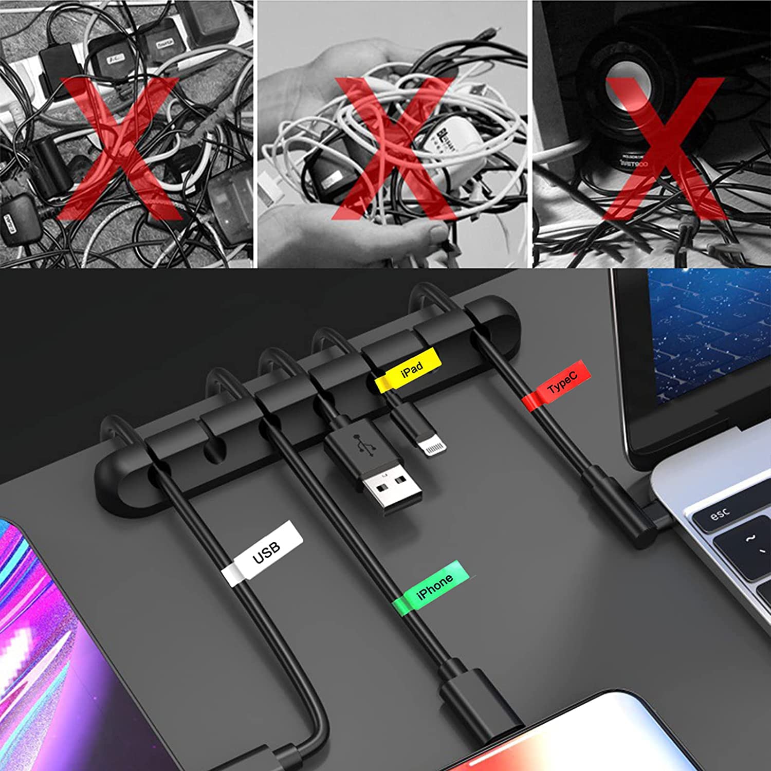 SYOSIN ケーブルホルダー ケーブルクリップUSBデータケーブルマウス SYOSIN ケーブルホルダー ケーブルクリップUSBデータケーブル