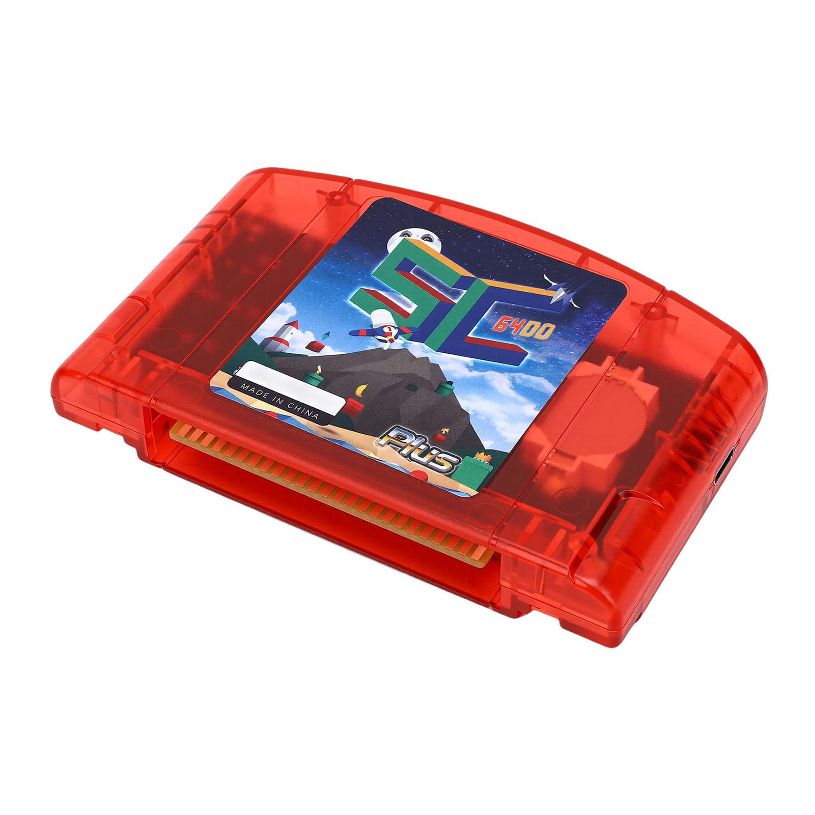 Sxhlseller Cartucho Flash N64 de Código Abierto, Cartucho de Juego de Código Abierto, de Juego HD Retro de Lectura Rápida con Copia de Seguridad de Guardado Automático, para Consola (rojo