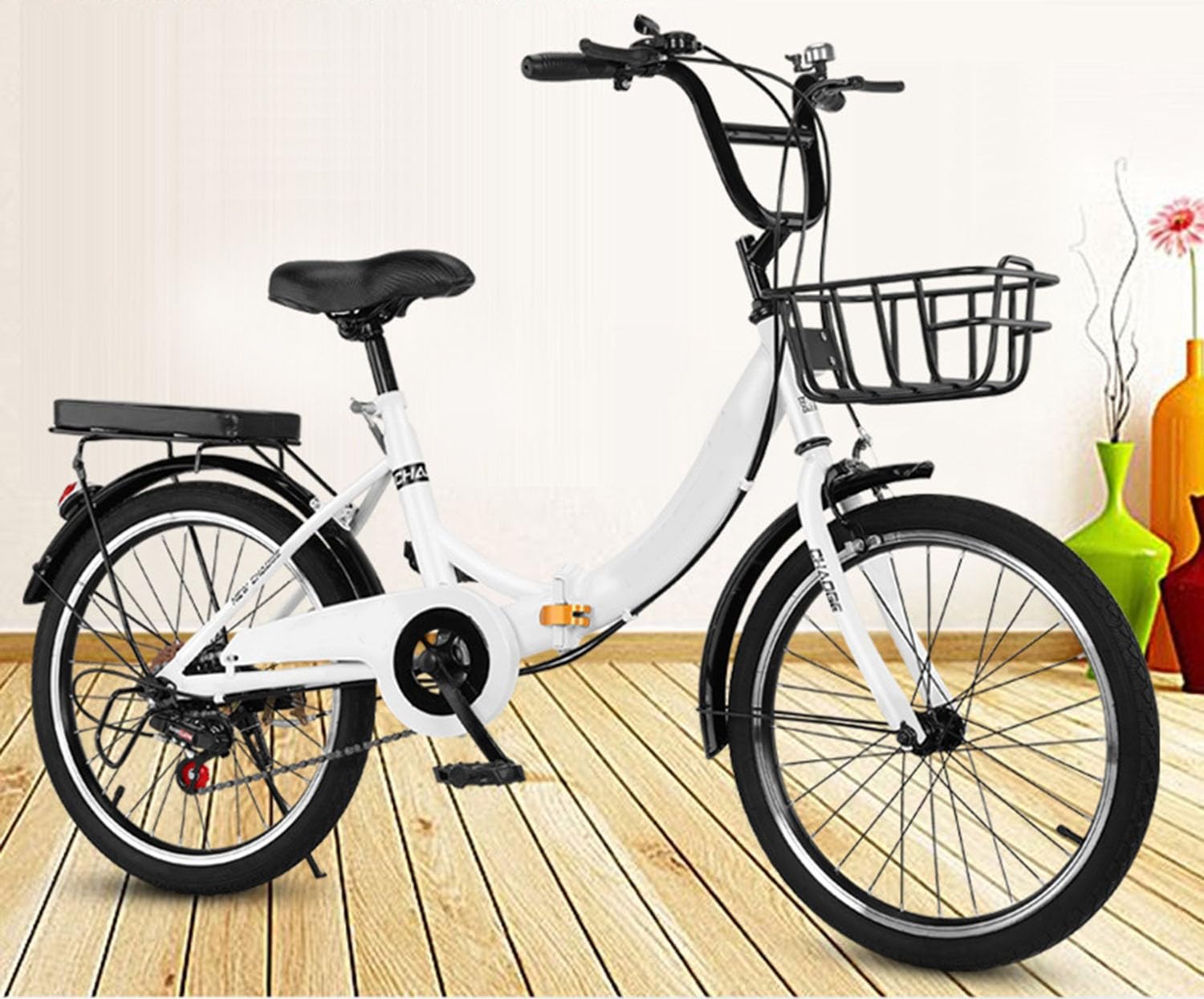 Bicicletta pieghevole Bicicletta pieghevole a 6 velocità per adulti Bicicletta per pendolarismo, biciclette da città in acciaio ad alto tenore di carbonio per adulti Uomini Donne B,20in