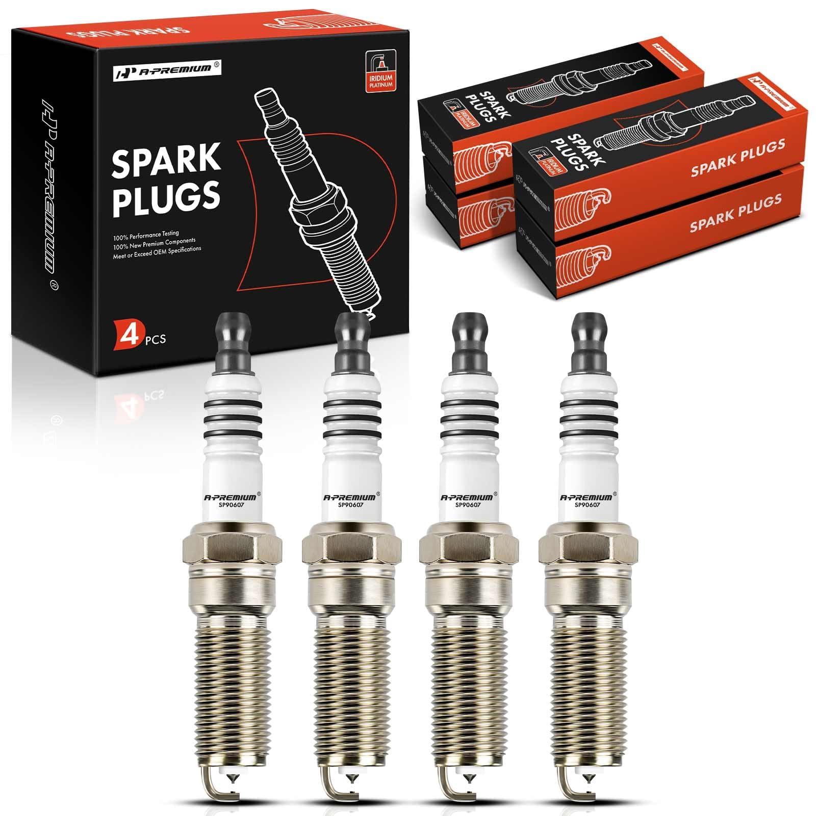 A-Premium Iridium Platinum Spark Plugs Compatible with Ford Escape 2009-2021, Fusion, C-Max, Police Responder Hybrid, SSV Plug-In Hybrid, Transit Connect & Lincoln MKZ & Mercury Mariner, Pack of 4