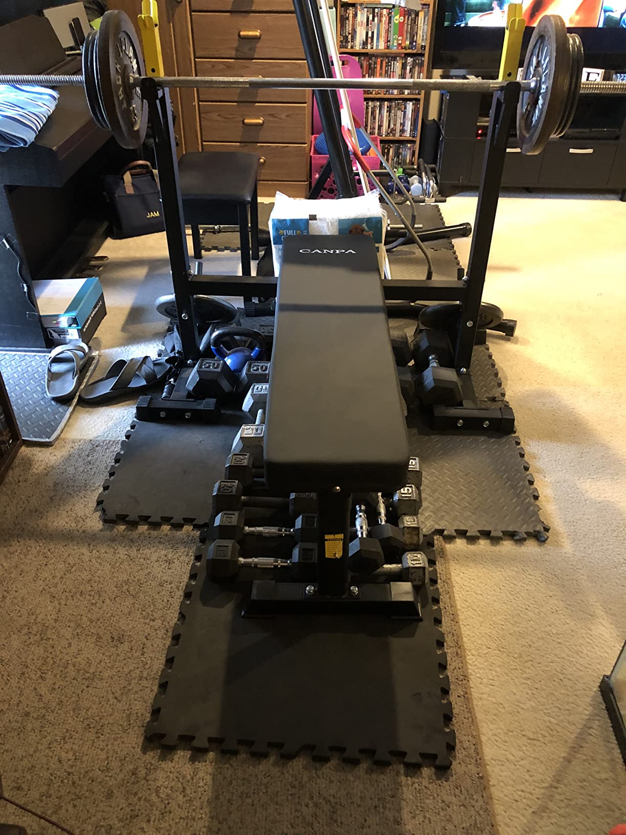 Adjustable Dumbbells 30/mo Finance Bench Press, CANPA Olympic