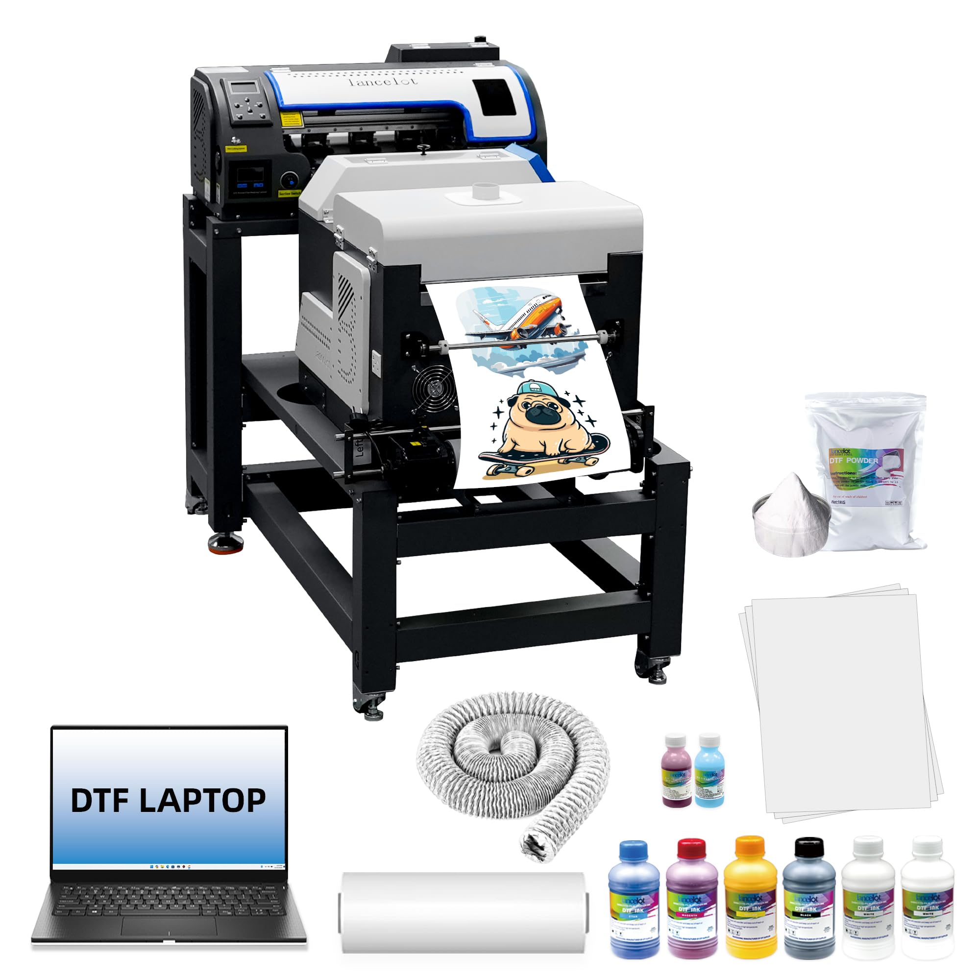 lancelot auto-maintenance m1630 pro dtf bundle with roll feederwhite ink circulation for diy t shirt printingdoubled speed over l1800l805 dtf printer machineprinterovenlaptopconsumables