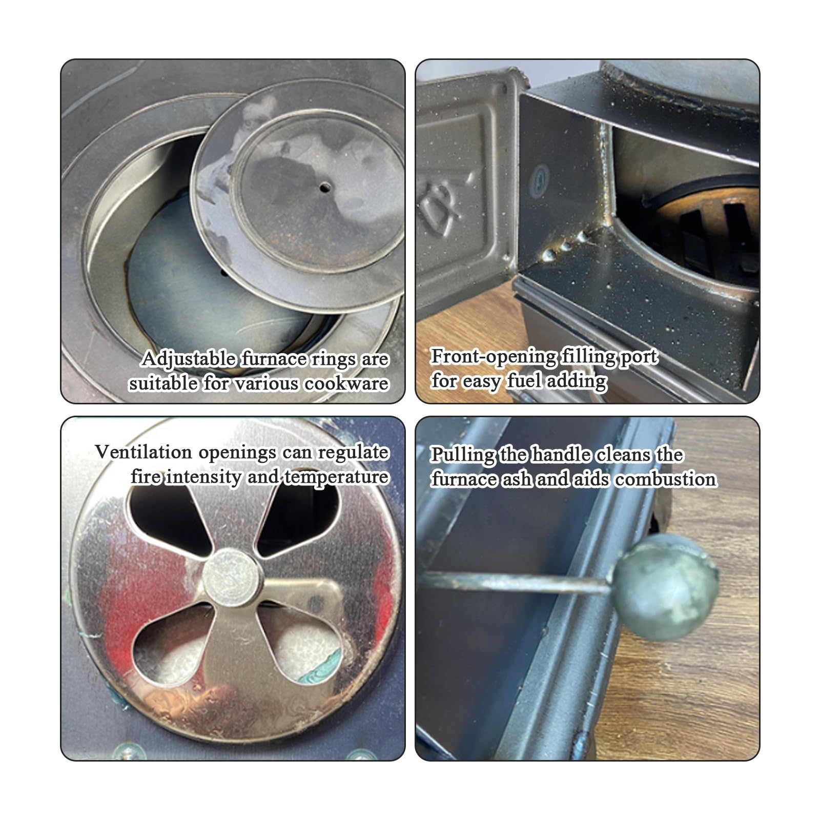 Stufa A Legna For Interni, Stufe A Pellet For Riscaldamento Domestico, Materiale In Ghisa Con Ingresso Aria Regolabile For Acqua Bollente, Barbecue