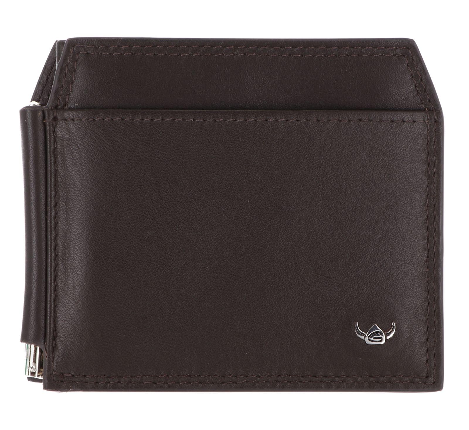 Golden Head Leder Geldklammer Kartenhalter Polo RFID Protect Clip-Scheintasche 1923 Dunkelbraun