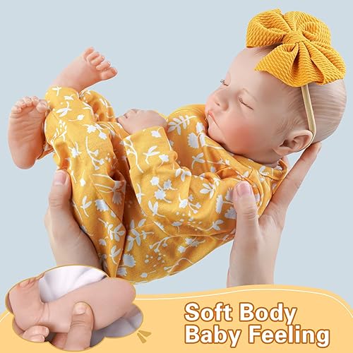 Miniatura 4 de Muñecas de bebé recién nacidas realistas de 20 pulgadas, muñecas realistas de la vida real, muñecas de vinilo suave de cuerpo completo con ropa y