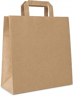 PACKY - Papiertüten Braun 32x40x12 cm - Flachhenkel - 25 Stück