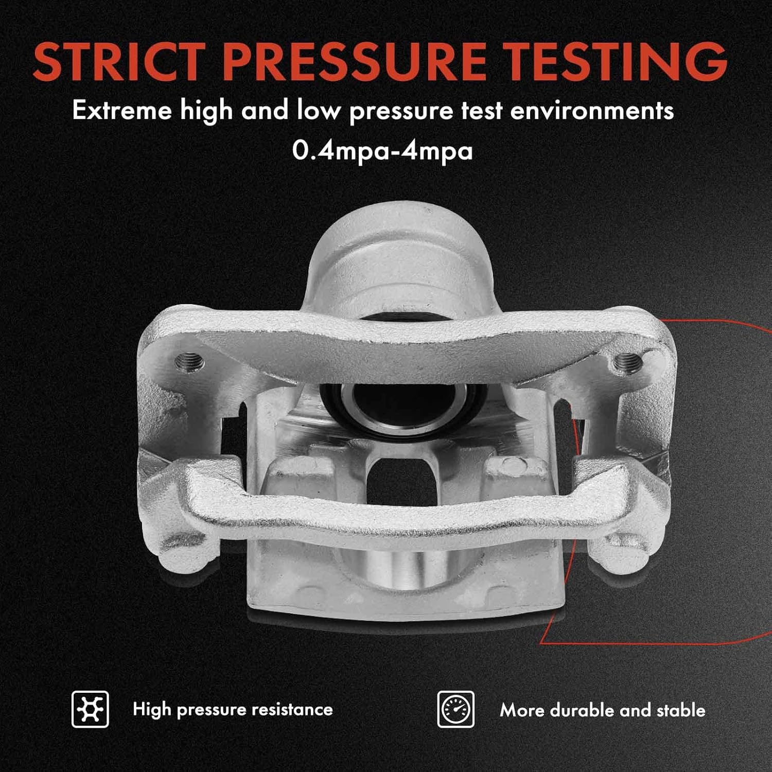 A-Premium Rear Disc Brake Rotors and Ceramic Pads Kit with Calipers Compatible with Hyundai Santa Fe 2007 2008 2009 8PC-Set