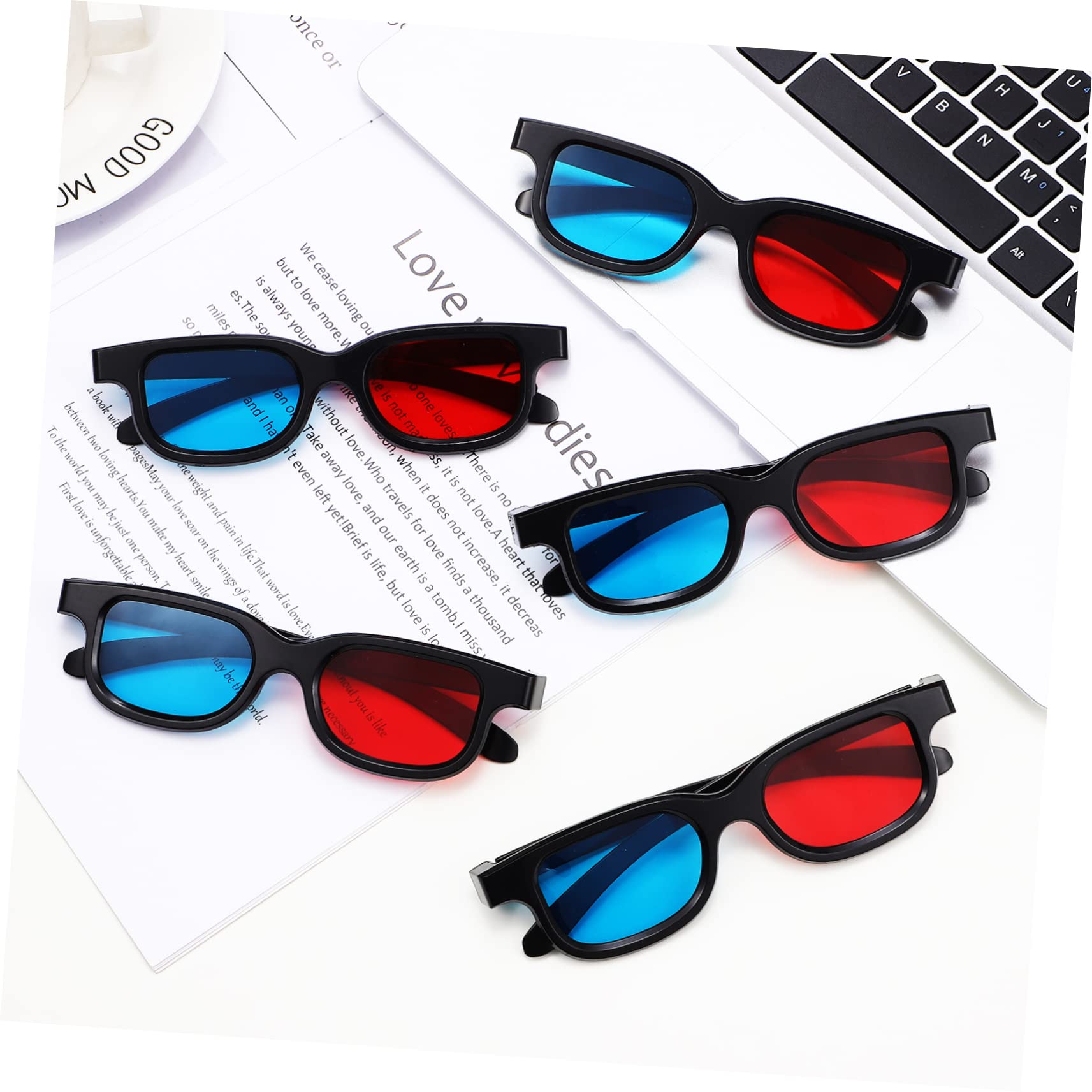 5x 3D-Brillen Rot/Blau - Anaglyphenbrillen Für Filme & Kino