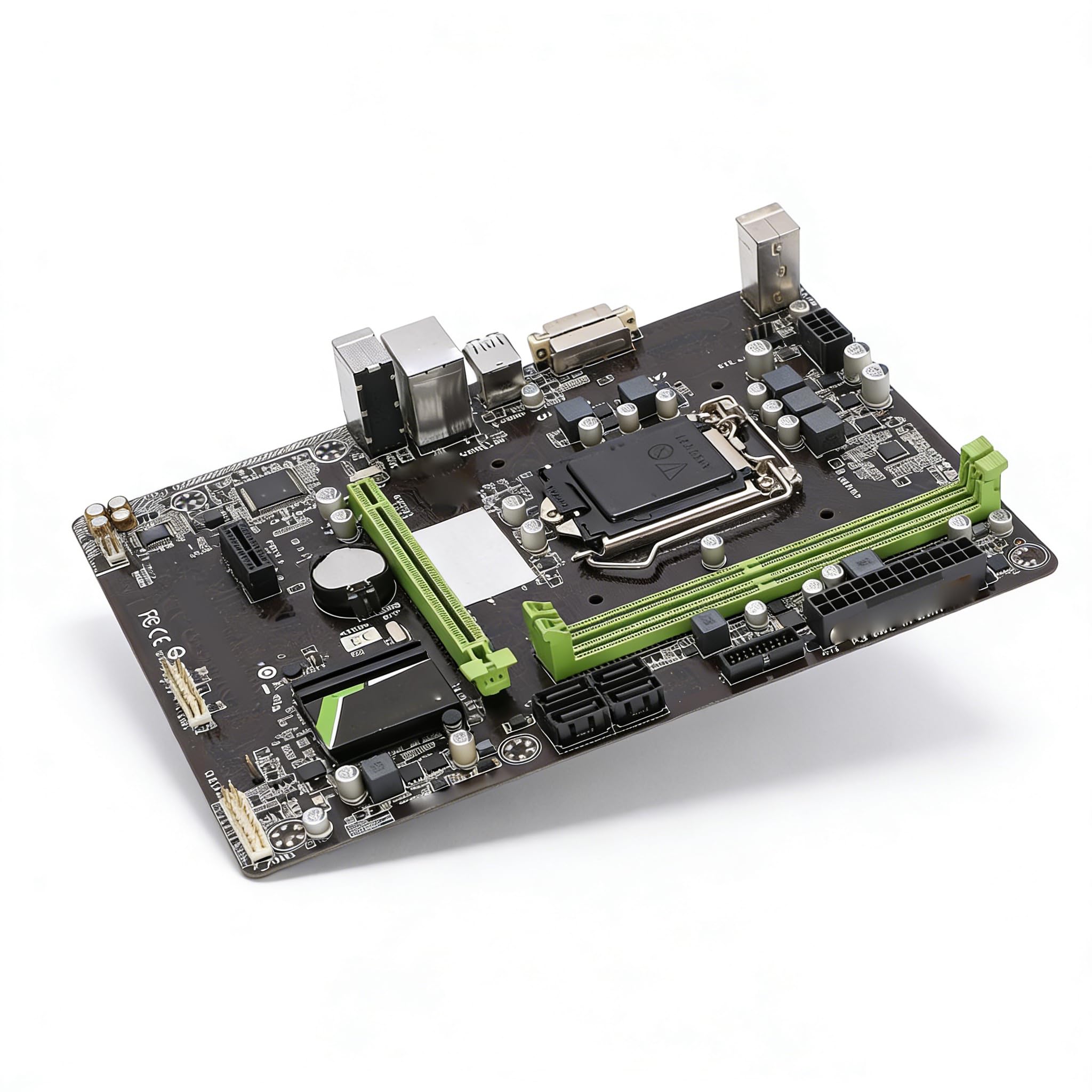 Dpofirs B150M Mainboard, Micro ATX, für B150, LGA1151, 2x DDR4 DIMM Slots, PCI E X16, PCI E X1, VGA & DVI Ausgang, 6x USB 3.0, 6 USB 2.0