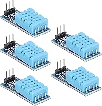 5PCS DHT11 Digital Temperature Humidity Sensor Module High Sensitivity Digital Sensor Module for Greenhouse -20 to 60℃ 5 to 95% RH(Adapter Board with Lamp)